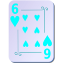 download Ornamental Deck 6 Of Hearts clipart image with 180 hue color