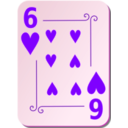 download Ornamental Deck 6 Of Hearts clipart image with 270 hue color