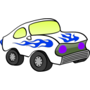 download White Fun Car clipart image with 225 hue color