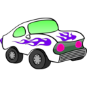 download White Fun Car clipart image with 270 hue color