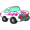 download White Fun Car clipart image with 315 hue color