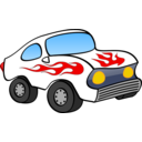 download White Fun Car clipart image with 0 hue color