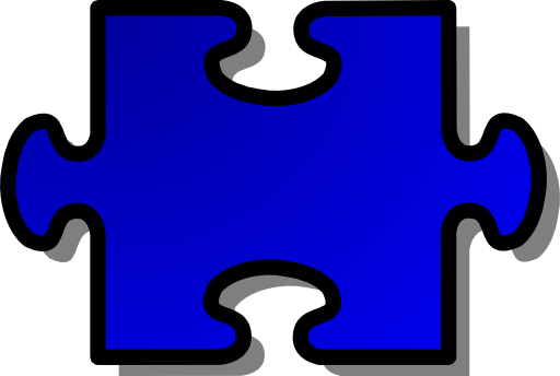 Blue Jigsaw Piece 02