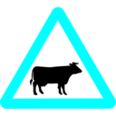 download Roadsign Cattle clipart image with 180 hue color
