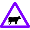 download Roadsign Cattle clipart image with 270 hue color