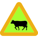 download Warning Cows Roadsign clipart image with 45 hue color