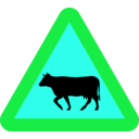download Warning Cows Roadsign clipart image with 135 hue color