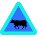 download Warning Cows Roadsign clipart image with 180 hue color