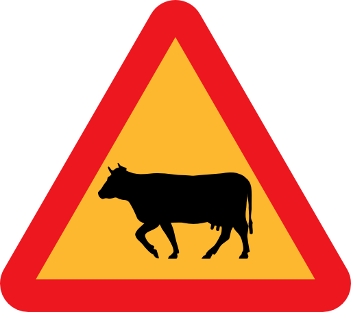 Warning Cows Roadsign