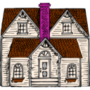 download Victorian House clipart image with 315 hue color