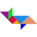 download Tangram clipart image with 180 hue color