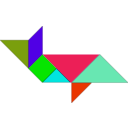 download Tangram clipart image with 315 hue color