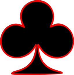 Outlined Club Playing Card Symbol