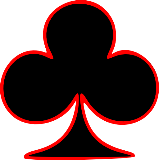 Outlined Club Playing Card Symbol