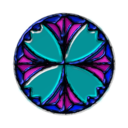 download Quatrefoil Enamel clipart image with 180 hue color