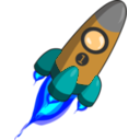 download Rocket Blue And Red clipart image with 180 hue color