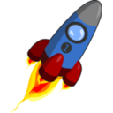 download Rocket Blue And Red clipart image with 0 hue color