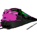download Passenger Train clipart image with 270 hue color