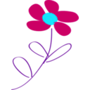 download Whimsical Blue Flower clipart image with 135 hue color