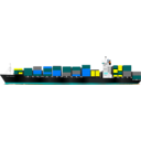 download Container Ship clipart image with 180 hue color