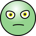 download Emoticons Evil Face clipart image with 180 hue color