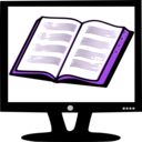 download Book On Monitor clipart image with 225 hue color