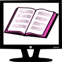 download Book On Monitor clipart image with 270 hue color