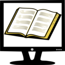 download Book On Monitor clipart image with 0 hue color