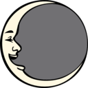 download Man In The Moon clipart image with 0 hue color