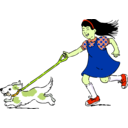 download Walking Dog clipart image with 45 hue color
