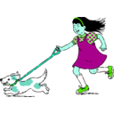 download Walking Dog clipart image with 135 hue color