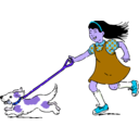 download Walking Dog clipart image with 225 hue color