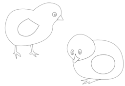 Chickens Vector Coloring