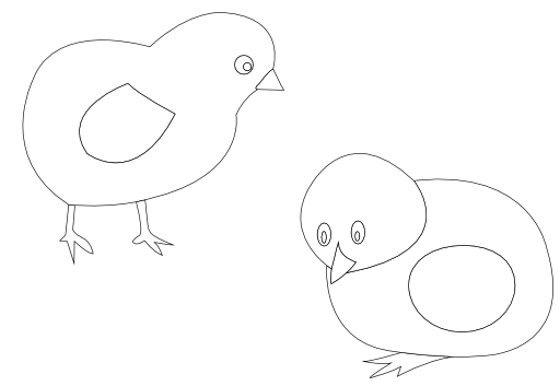 Chickens Vector Coloring