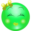 download Cute Shy Girl Smiley Emoticon clipart image with 90 hue color