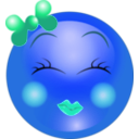 download Cute Shy Girl Smiley Emoticon clipart image with 180 hue color
