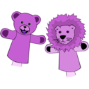 download Puppets clipart image with 270 hue color
