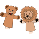 download Puppets clipart image with 0 hue color