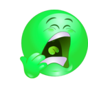 download Yawn Smiley Emoticon clipart image with 90 hue color