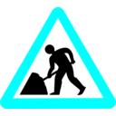 download Roadsign Man W Umbrella clipart image with 180 hue color