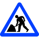 download Roadsign Man W Umbrella clipart image with 225 hue color