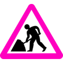 download Roadsign Man W Umbrella clipart image with 315 hue color