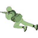 download Crawling Soldier clipart image with 45 hue color