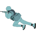 download Crawling Soldier clipart image with 135 hue color