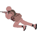 download Crawling Soldier clipart image with 315 hue color