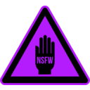 download Nsfw Warning clipart image with 225 hue color