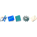 download Icons clipart image with 180 hue color