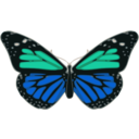 download Butterfly 02 Turquoise Blue clipart image with 0 hue color