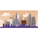 download City Skyline clipart image with 180 hue color