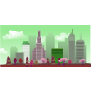 download City Skyline clipart image with 270 hue color